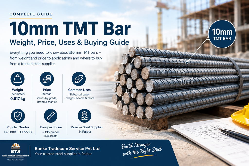 10mm TMT Bar: Weight, Price, Uses and Buying Guide(2026)