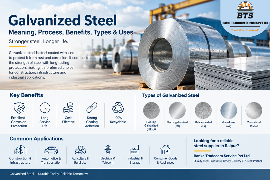 Galvanized Steel: Meaning, Process, Benefits, Types & Uses